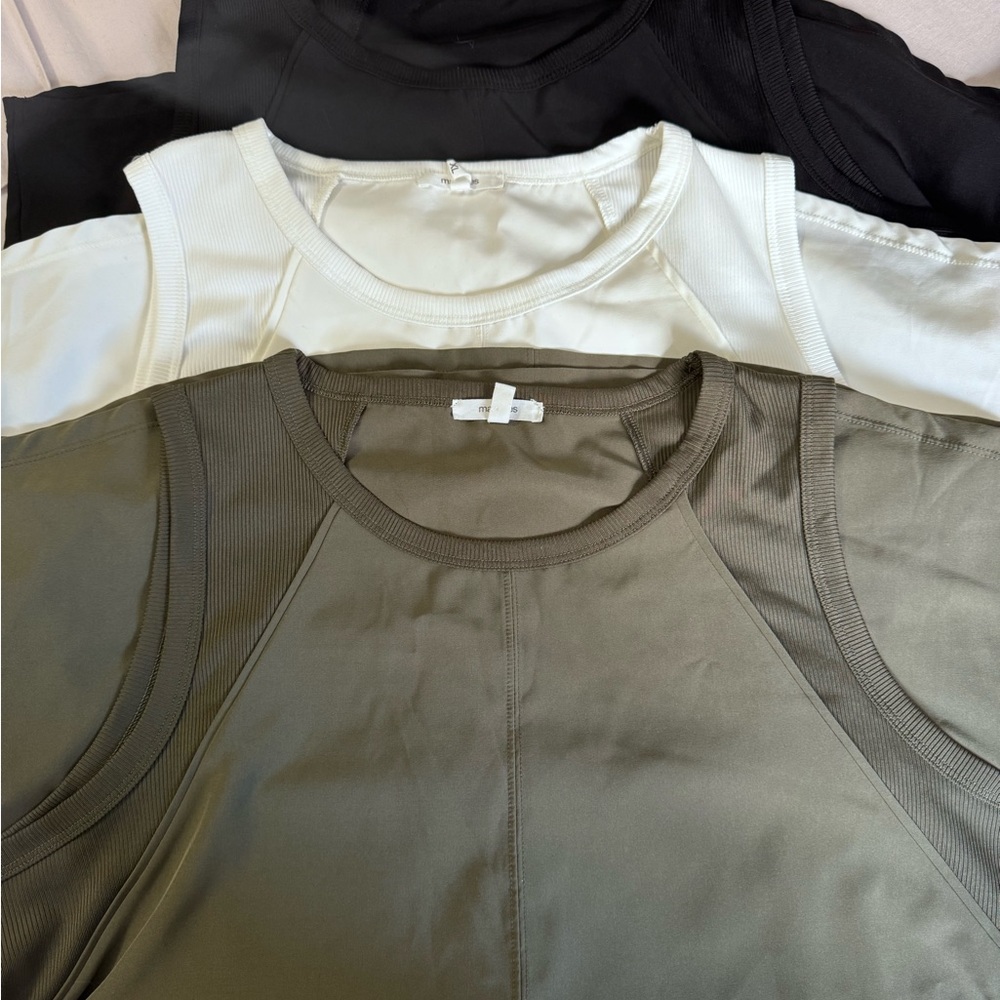 Maurices Black, White, and Olive Active Tank Tops - Picture 2 of 2